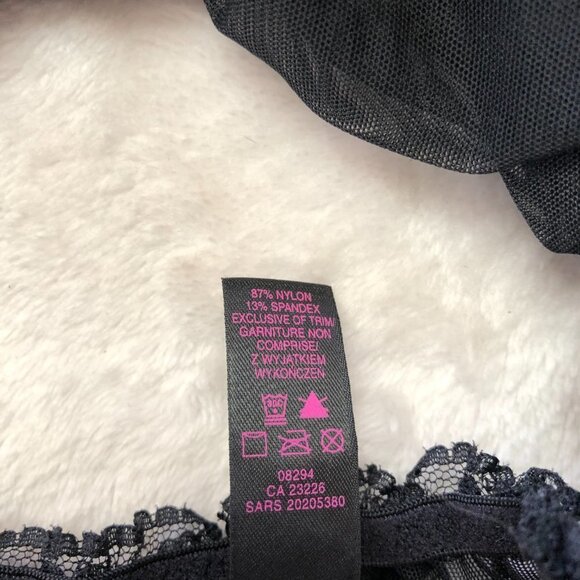 La Senza Love Black & Pink Mesh Baby Doll Lingerie Size Med - Picture 6 of 11